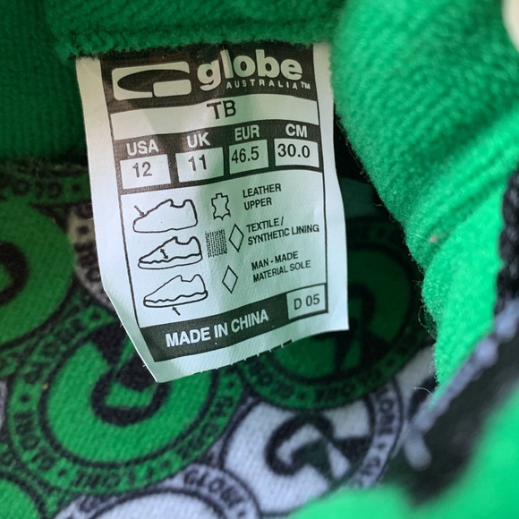 Globe Taj Burrow Black and Green Skate Sneakers - Picture 10 of 13